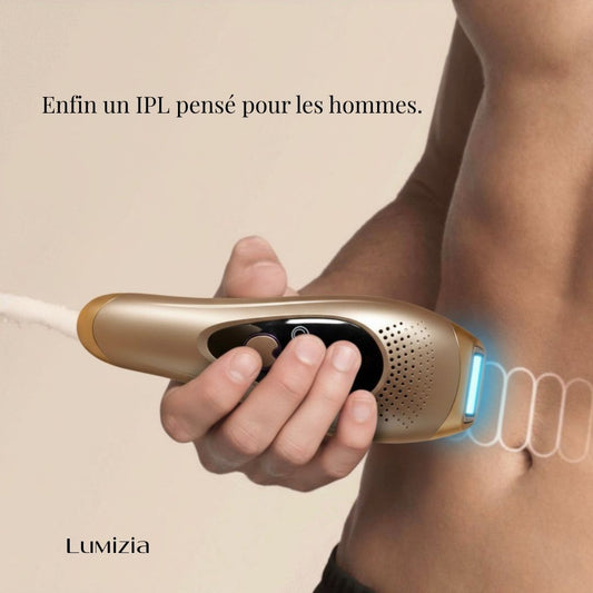 Appareil épilation IPL homme Lumizia - épilateur lumière pulsée permanent pour hommes - dispositif épilation laser domestique corps jambes - IPL professionnel masculin