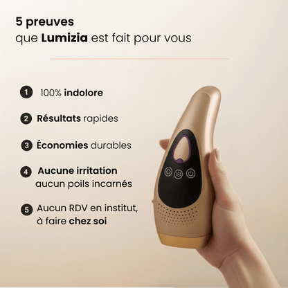 Lumizia Confort - Épilateur à lumière pulsée Ice Cooling Peau Sensible - 999 999 Flashs Indolore - Lumizia